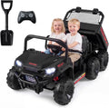 OLAKIDS 24V 2-Seater 4WD Ride On Dump Truck, Remote Control Electric UTV for Big Kids