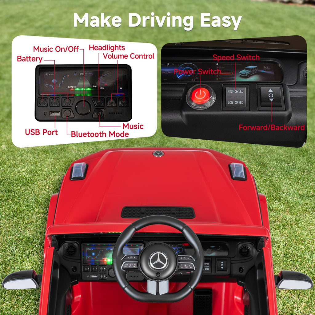 OLAKIDS 12V Licensed Mercedes-Benz G580 Electric Car for Kids 3+ Y