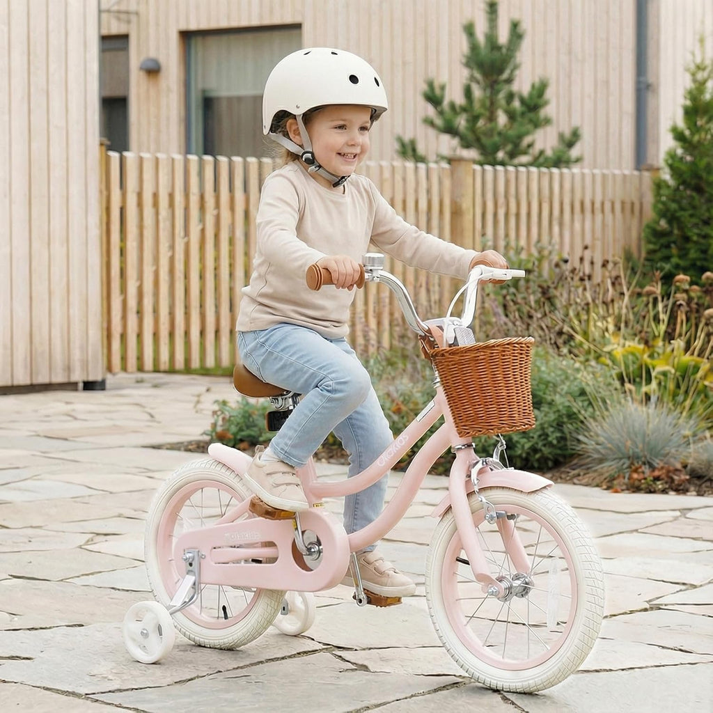OLAKIDS Kids Bike 14/16/18 Inch with Training Wheels & Basket for Ages 3-8