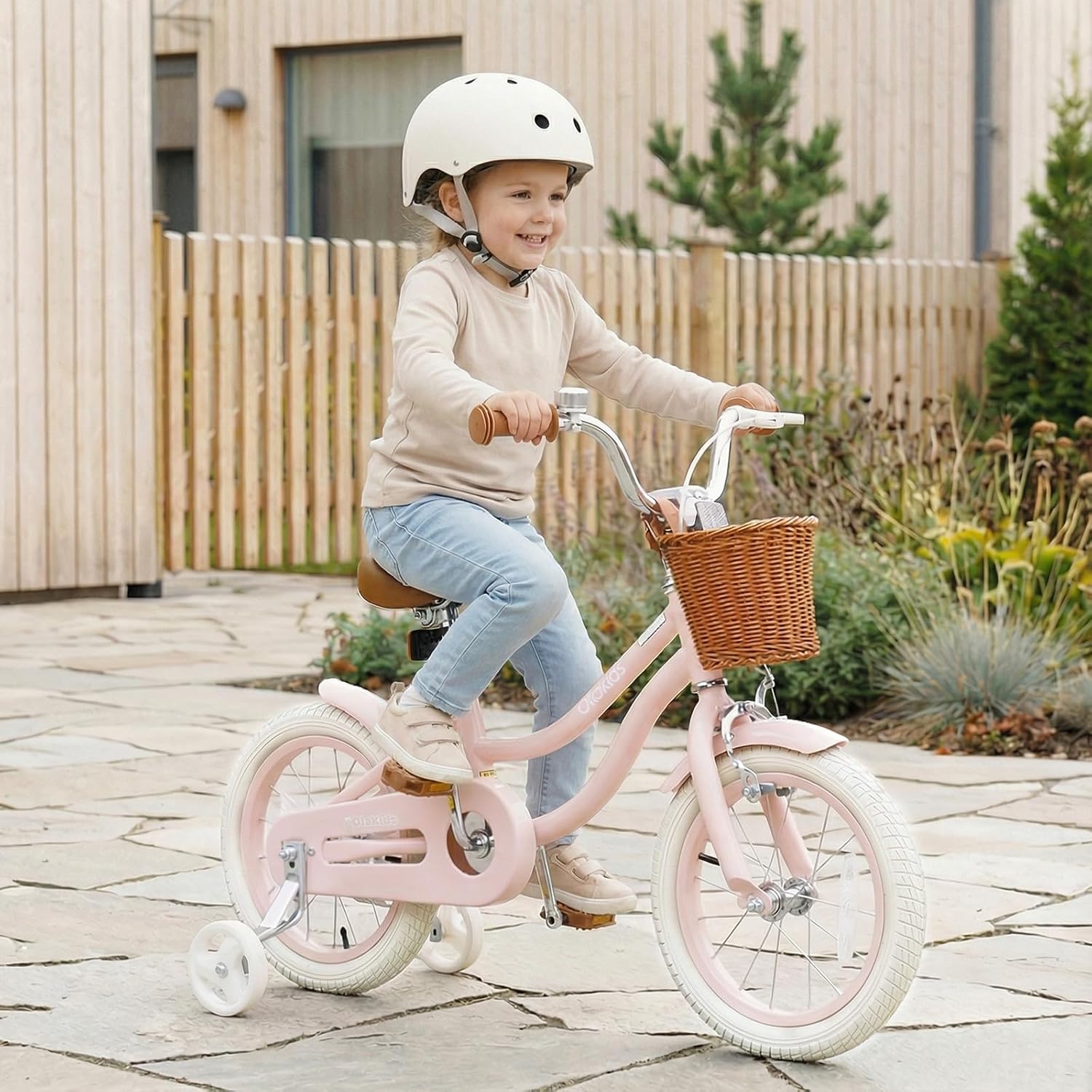 OLAKIDS Kids Bike 14/16/18 Inch with Training Wheels & Basket for Ages 3-8