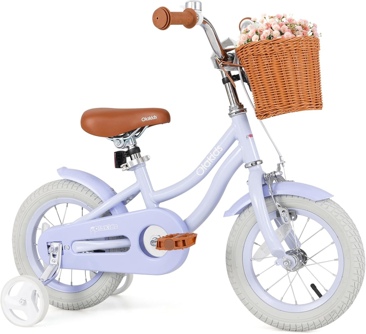 OLAKIDS Kids Bike 12/14/16/18 Inch with Training Wheels & Basket for Ages 3-8