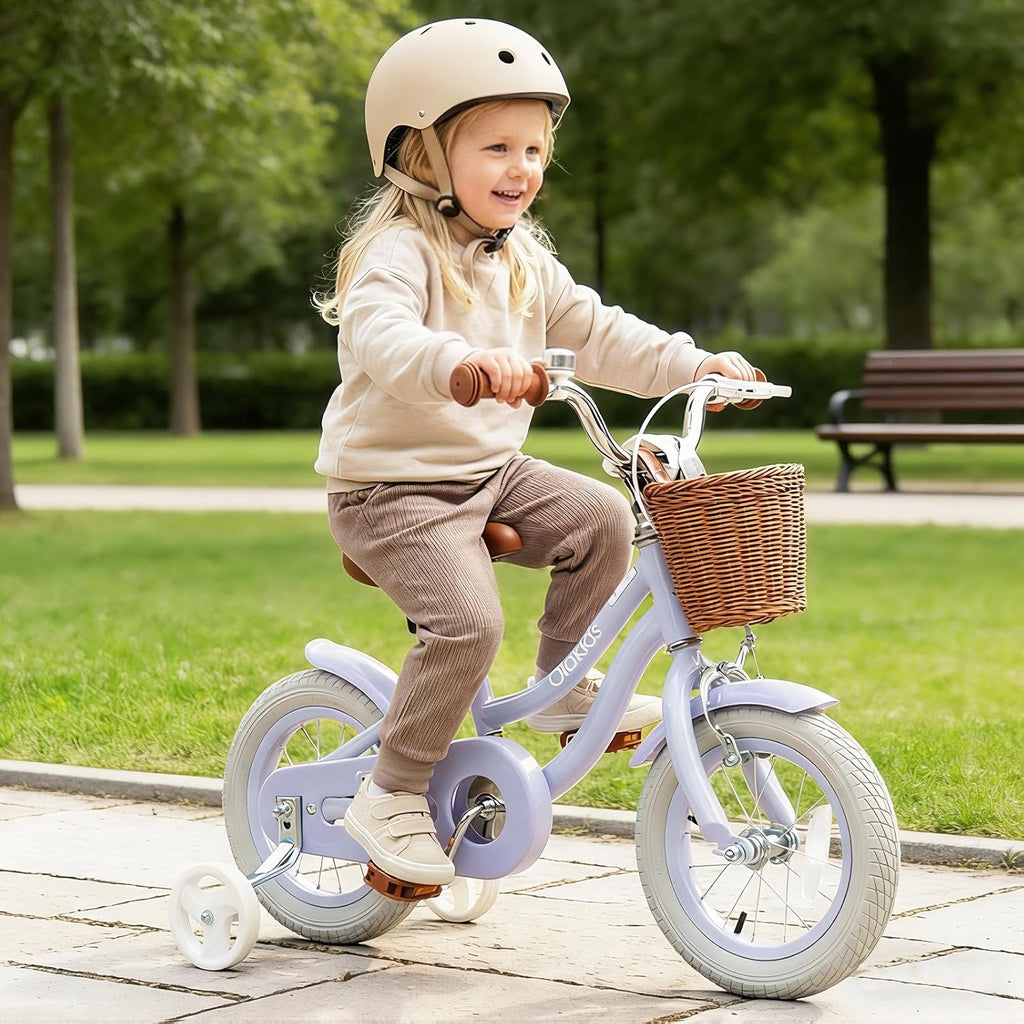 OLAKIDS Kids Bike 12/14/16/18 Inch with Training Wheels & Basket for Ages 3-8