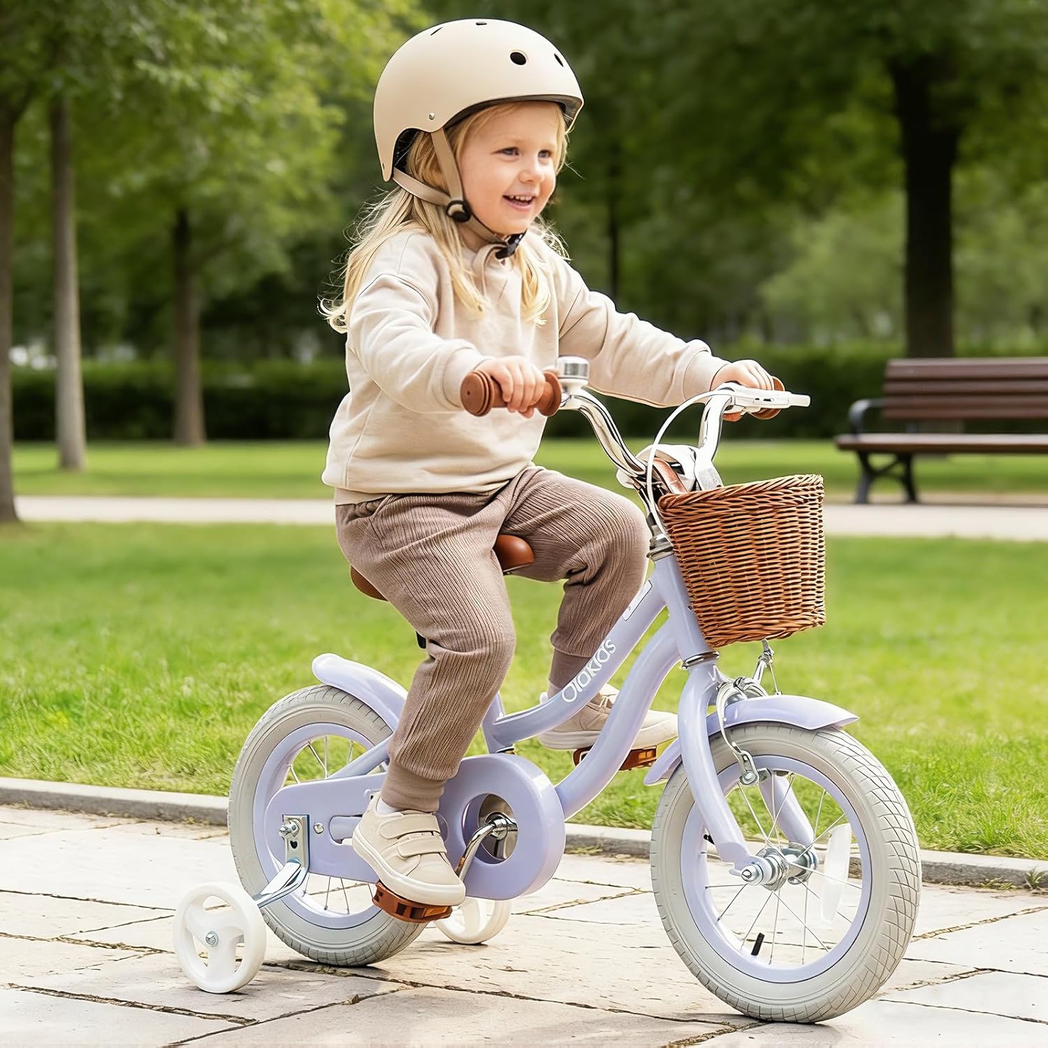 OLAKIDS Kids Bike 12/14/16/18 Inch with Training Wheels & Basket for Ages 3-8