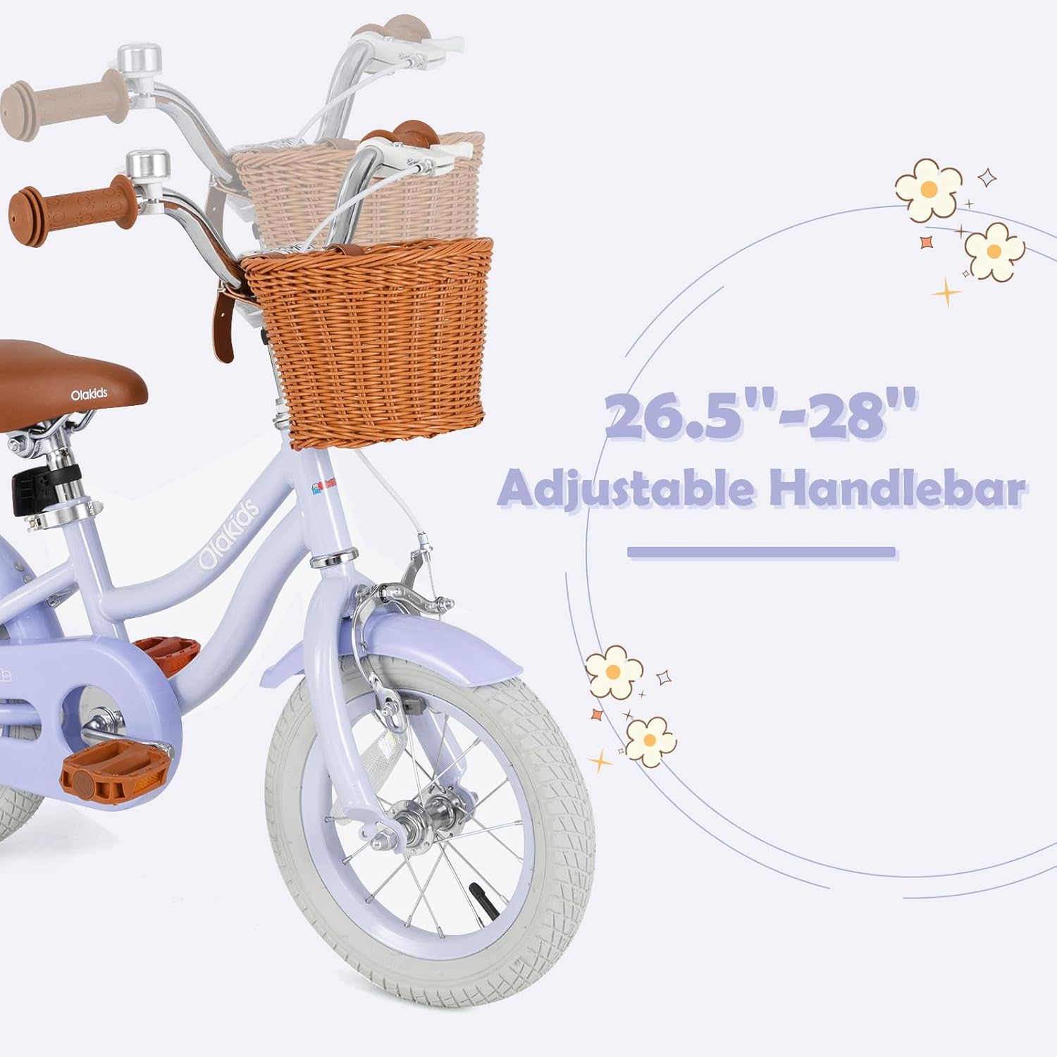 OLAKIDS Kids Bike 12/14/16/18 Inch with Training Wheels & Basket for Ages 3-8