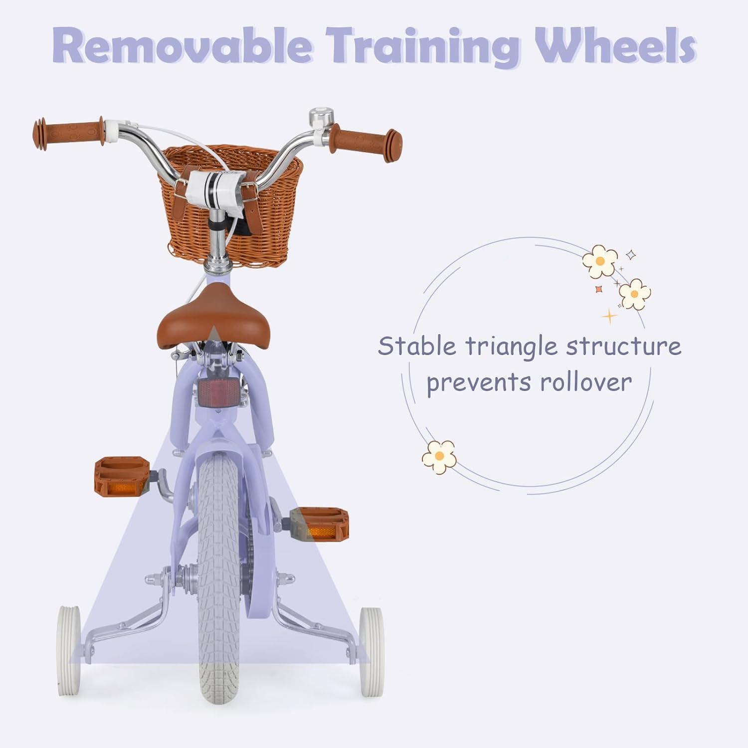 OLAKIDS Kids Bike 12/14/16/18 Inch with Training Wheels & Basket for Ages 3-8