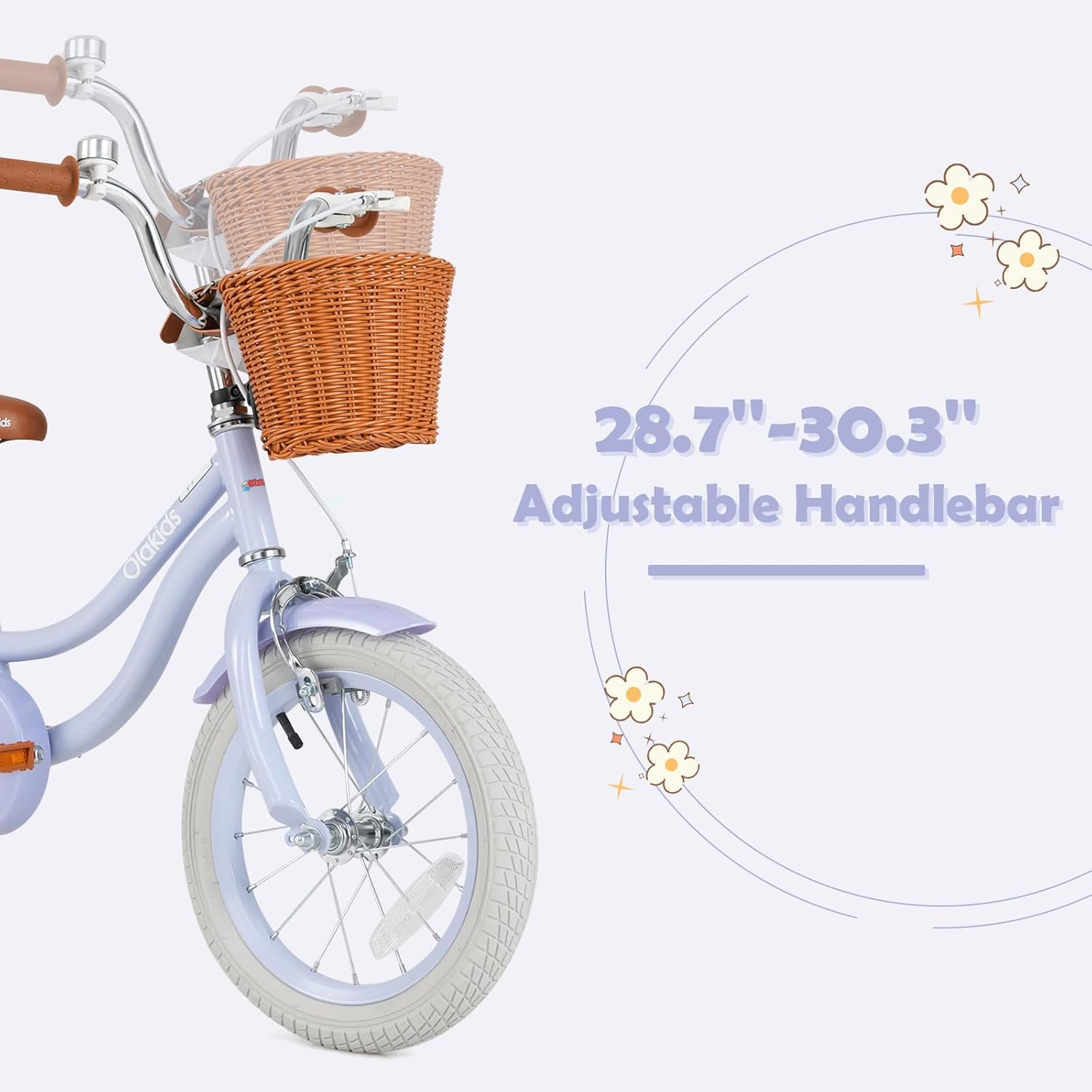 OLAKIDS Kids Bike 12/14/16/18 Inch with Training Wheels & Basket for Ages 3-8