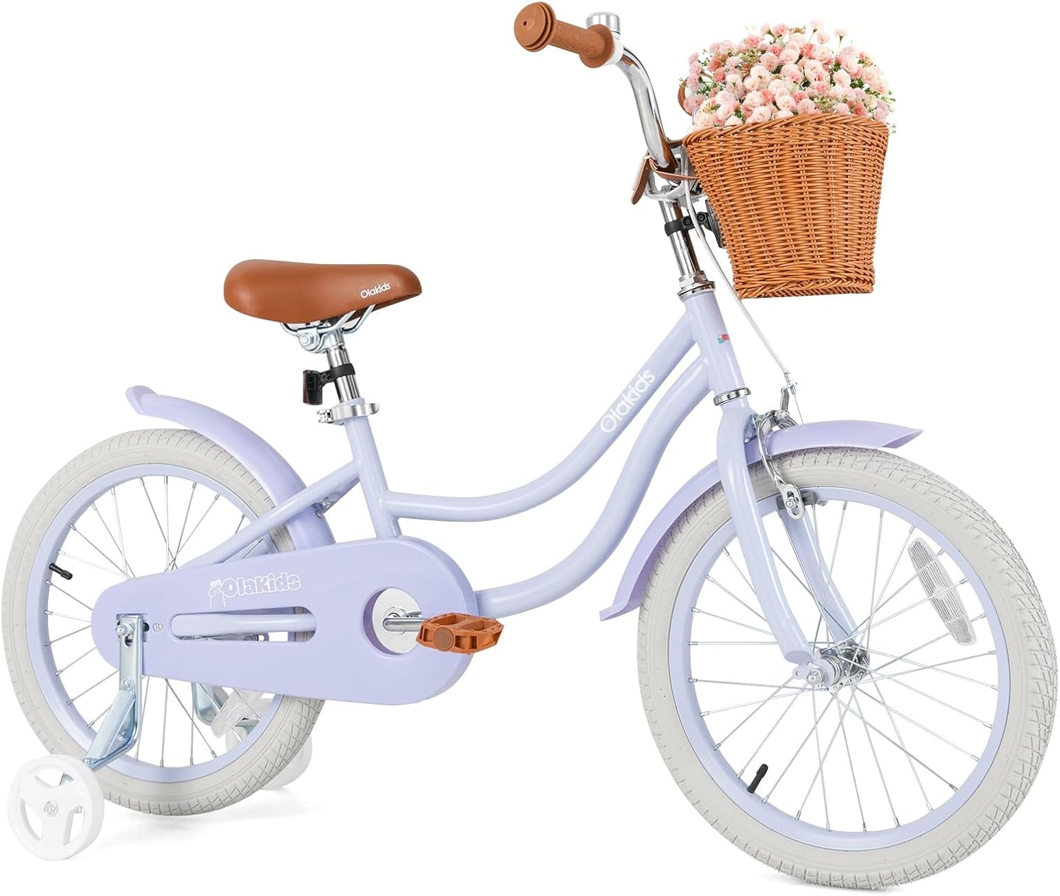 OLAKIDS Kids Bike 12/14/16/18 Inch with Training Wheels & Basket for Ages 3-8
