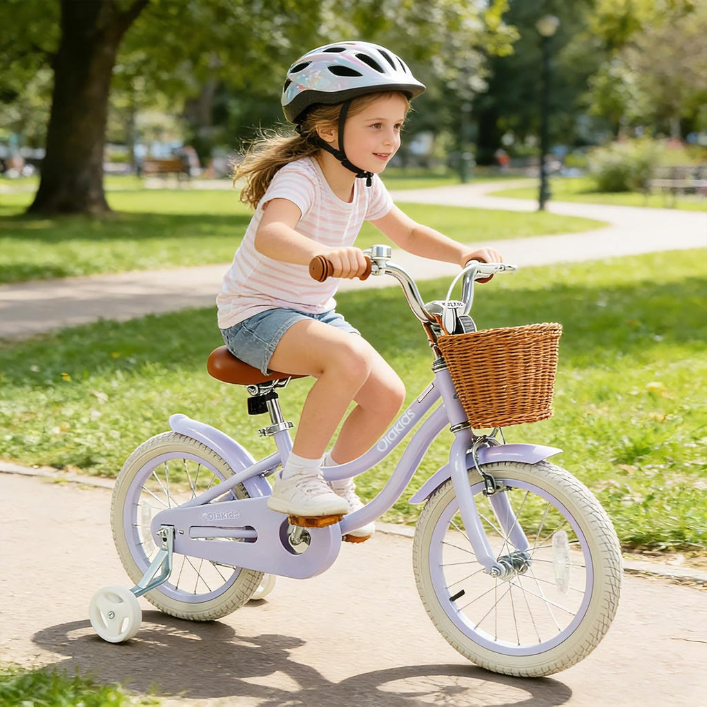 OLAKIDS Kids Bike 12/14/16/18 Inch with Training Wheels & Basket for Ages 3-8