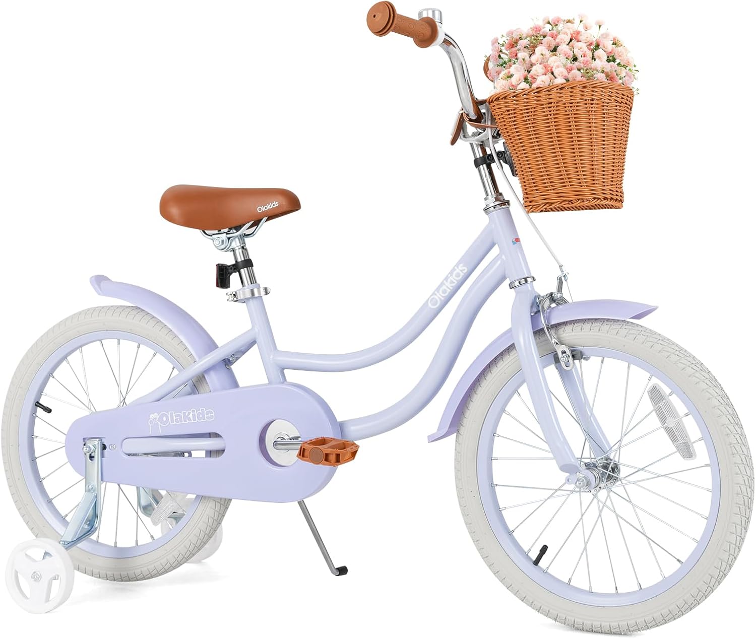OLAKIDS Kids Bike 12/14/16/18 Inch with Training Wheels & Basket for Ages 3-8
