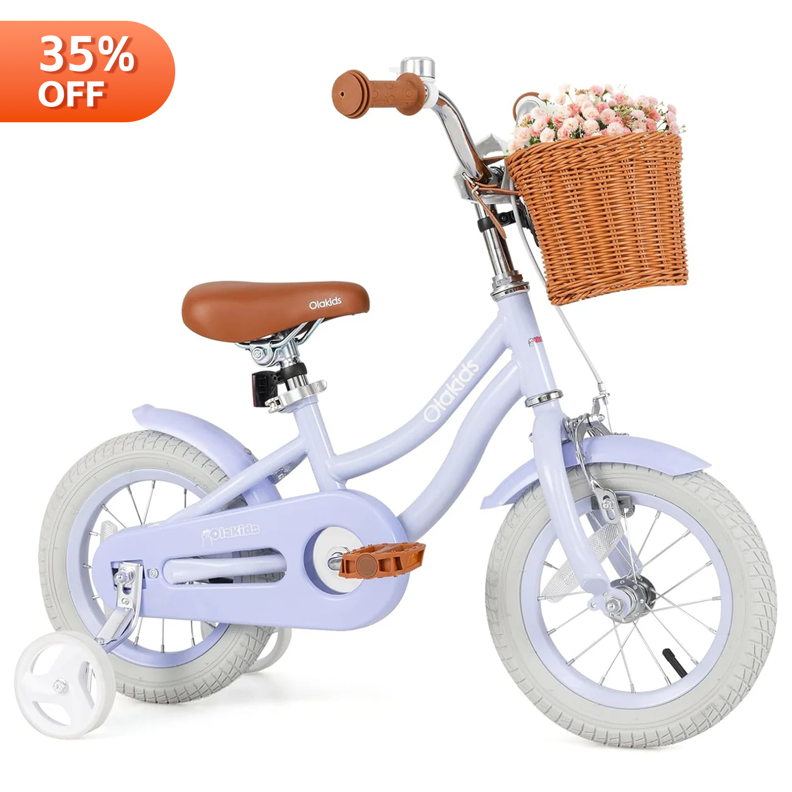 OLAKIDS Kids Bike 12/14/16/18 Inch with Training Wheels & Basket for Ages 3-8