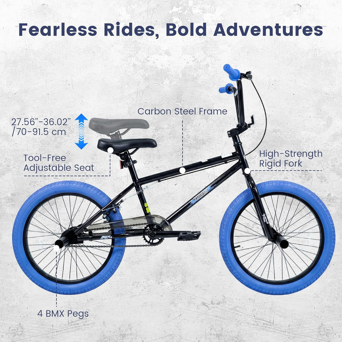 Olakids 20" Kids BMX Bike with 4 Pegs for Boys & Girls, Freestyle Bicycle with Adjustable Seat