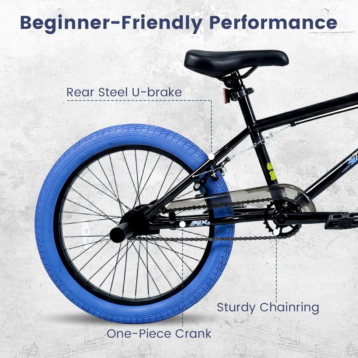Olakids 20" Kids BMX Bike with 4 Pegs for Boys & Girls, Freestyle Bicycle with Adjustable Seat