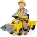 OLAKIDS 3-in-1 Toddler Ride On Bulldozer with Adjustable Bucket Detachable Trailer and Seat Storage