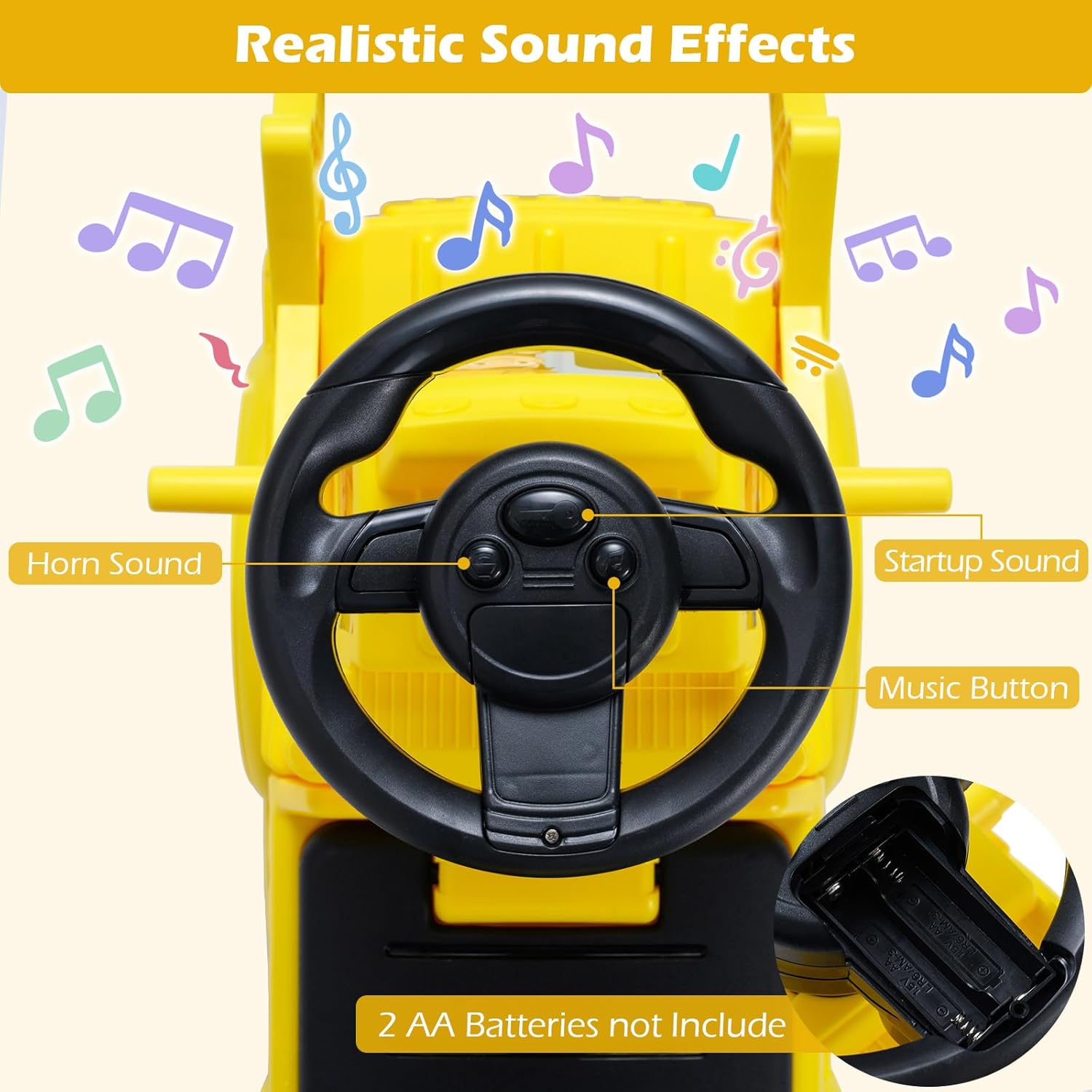 OLAKIDS 3-in-1 Toddler Ride On Bulldozer with Adjustable Bucket Detachable Trailer and Seat Storage