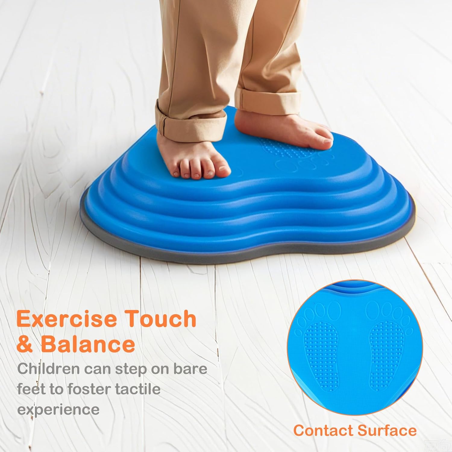 OLAKIDS Balance Stepping Stones for Kids 6pcs Non-Slip Plastic Balance Stones for Age 3-8 Years