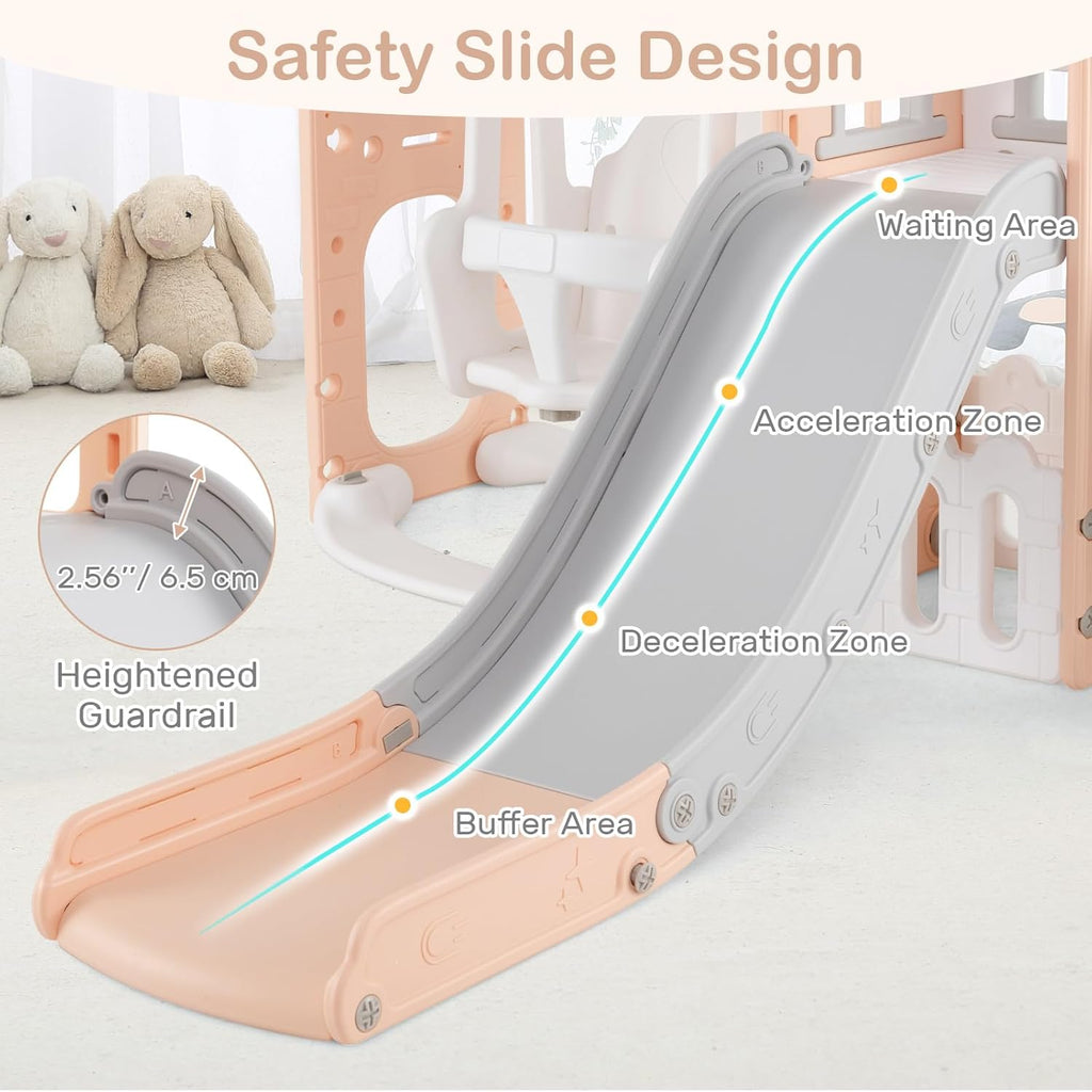 OLAKIDS Toddler Slide and Swing Set, 7 in 1 Kids Indoor Outdoor Playground  Boys Girls Aged 1+