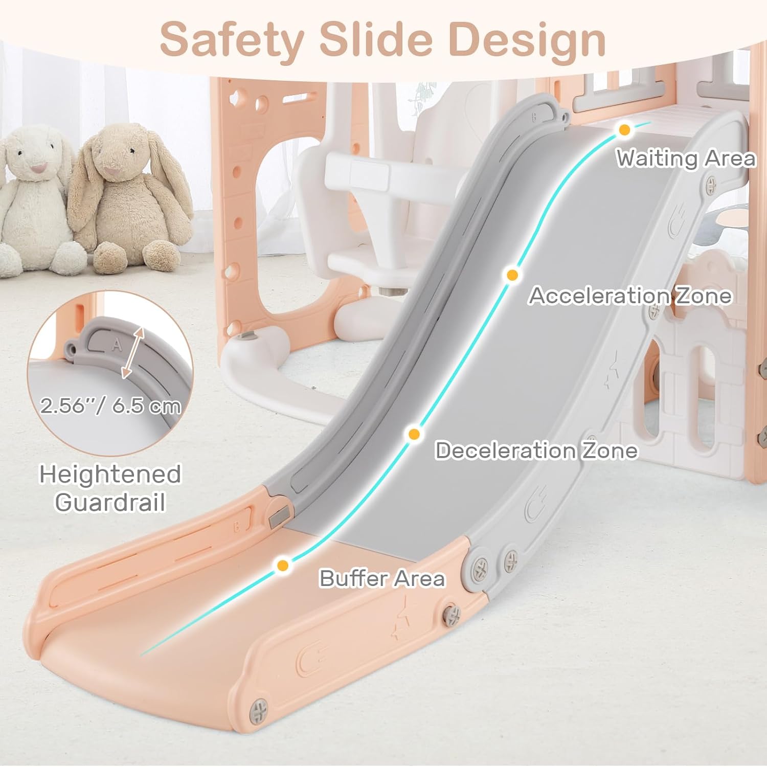 OLAKIDS Toddler Slide and Swing Set, 7 in 1 Kids Indoor Outdoor Playground  Boys Girls Aged 1+