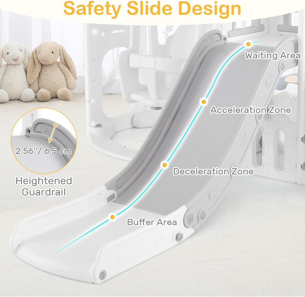 OLAKIDS Toddler Slide and Swing Set, 7 in 1 Kids Indoor Outdoor Playground  Boys Girls Aged 1+