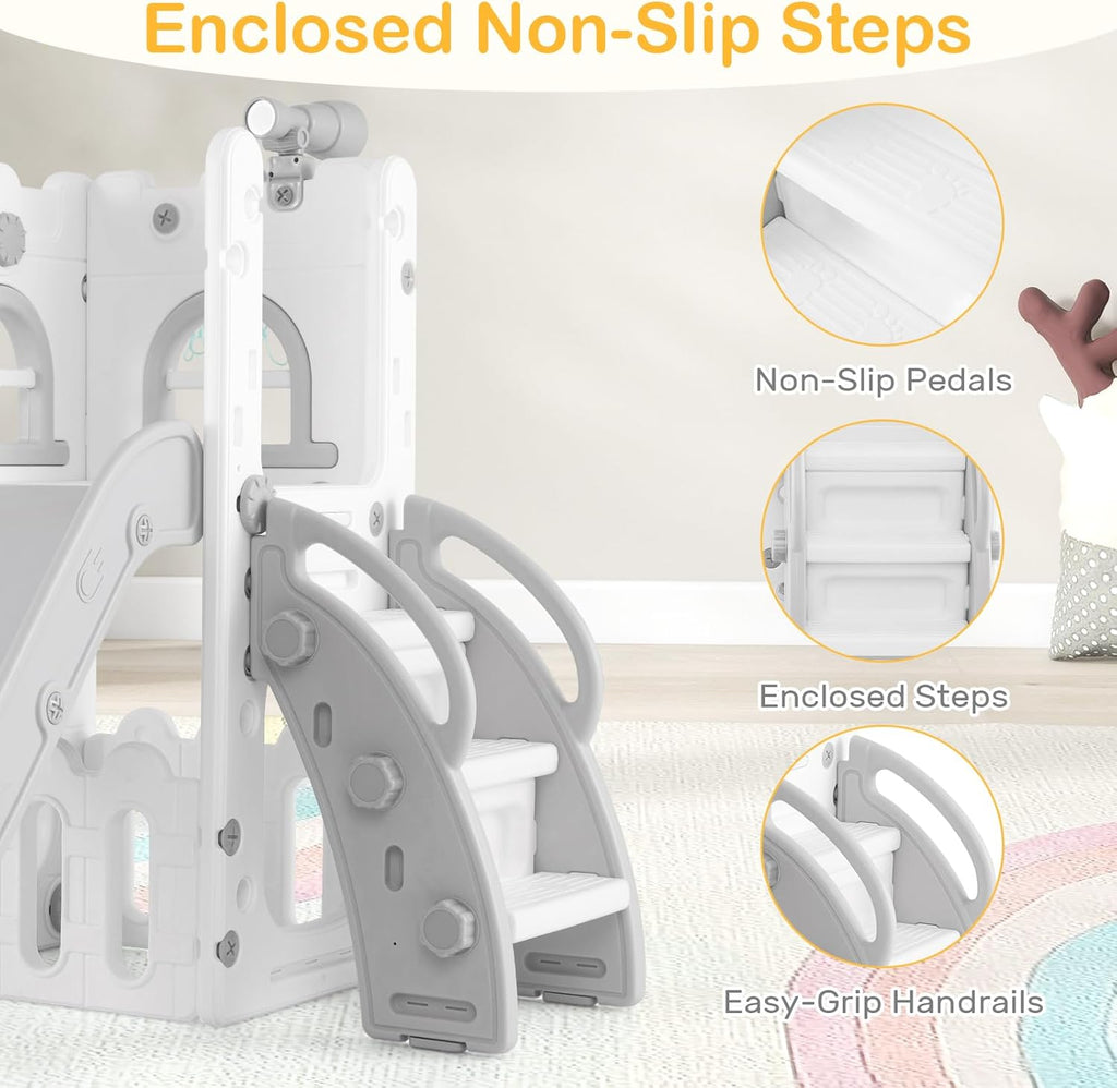 OLAKIDS Toddler Slide and Swing Set, 7 in 1 Kids Indoor Outdoor Playground  Boys Girls Aged 1+