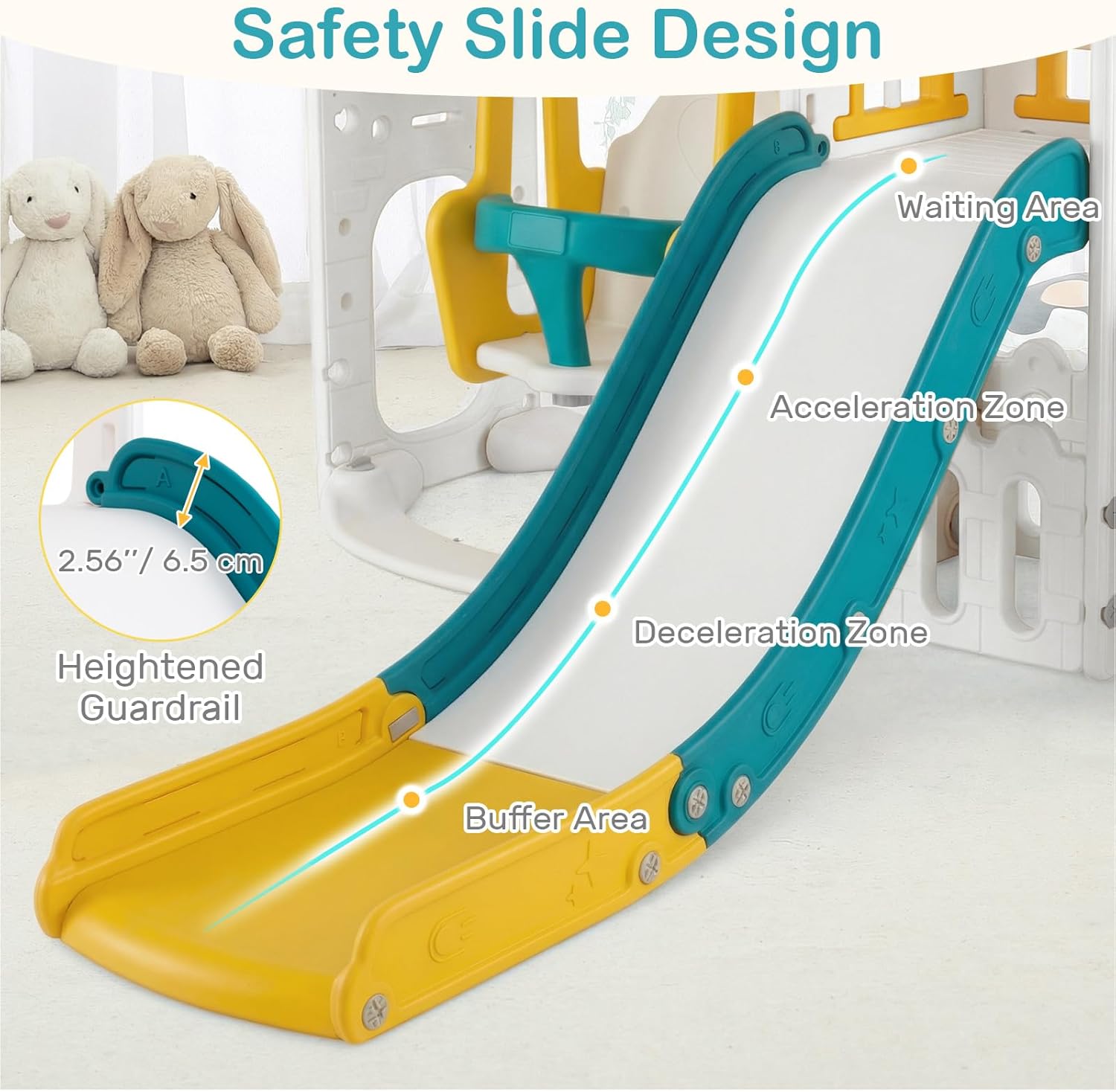 OLAKIDS Toddler Slide and Swing Set, 7 in 1 Kids Indoor Outdoor Playground  Boys Girls Aged 1+