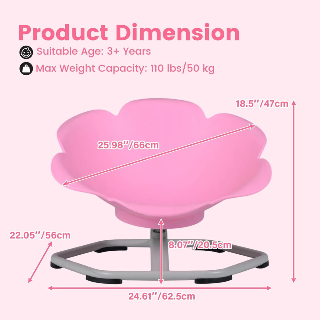Olakids Sensory Spinning Chair, Flower Shape 360° Swivel Seat for Autistic Kids Autism ADHD Children