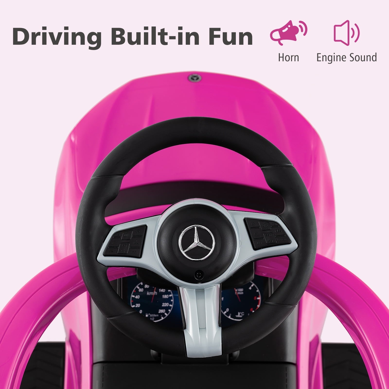 OLAKIDS Licensed Mercedes Benz Push Car for Toddlers, 3 in 1 Baby Stroller