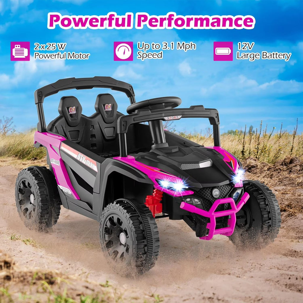 OLAKIDS 12V Ride on Car UTV, Electric Off-Road Truck for Toddlers Aged 3+ Years