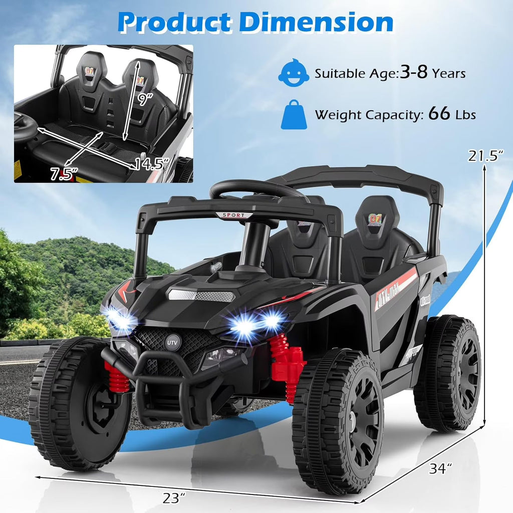 OLAKIDS 12V Ride on Car UTV, Electric Off-Road Truck for Toddlers Aged 3+ Years