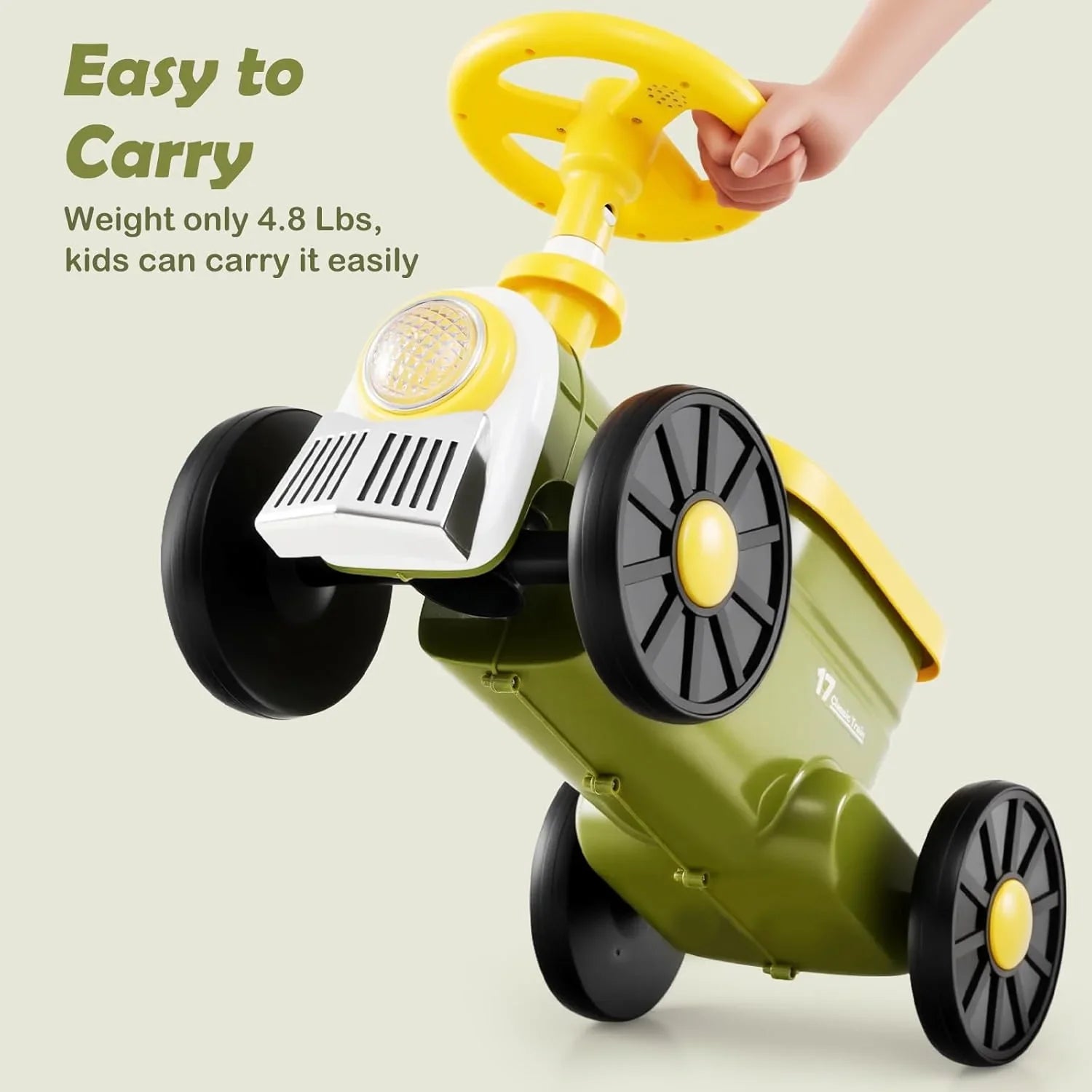 OLAKIDS Toddler Foot-to-Floor Ride On Push Car with Train Whistle and Under Seat Storage