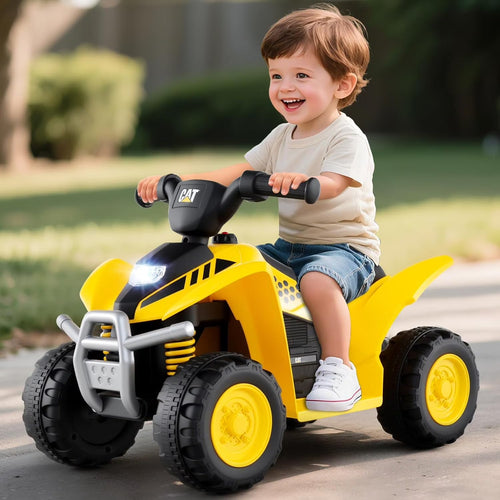 Licensed Caterpillar OLAKIDS 6V Kids ATV 4 Wheeler with LED Headlight and Horn for Toddlers 1.5-3