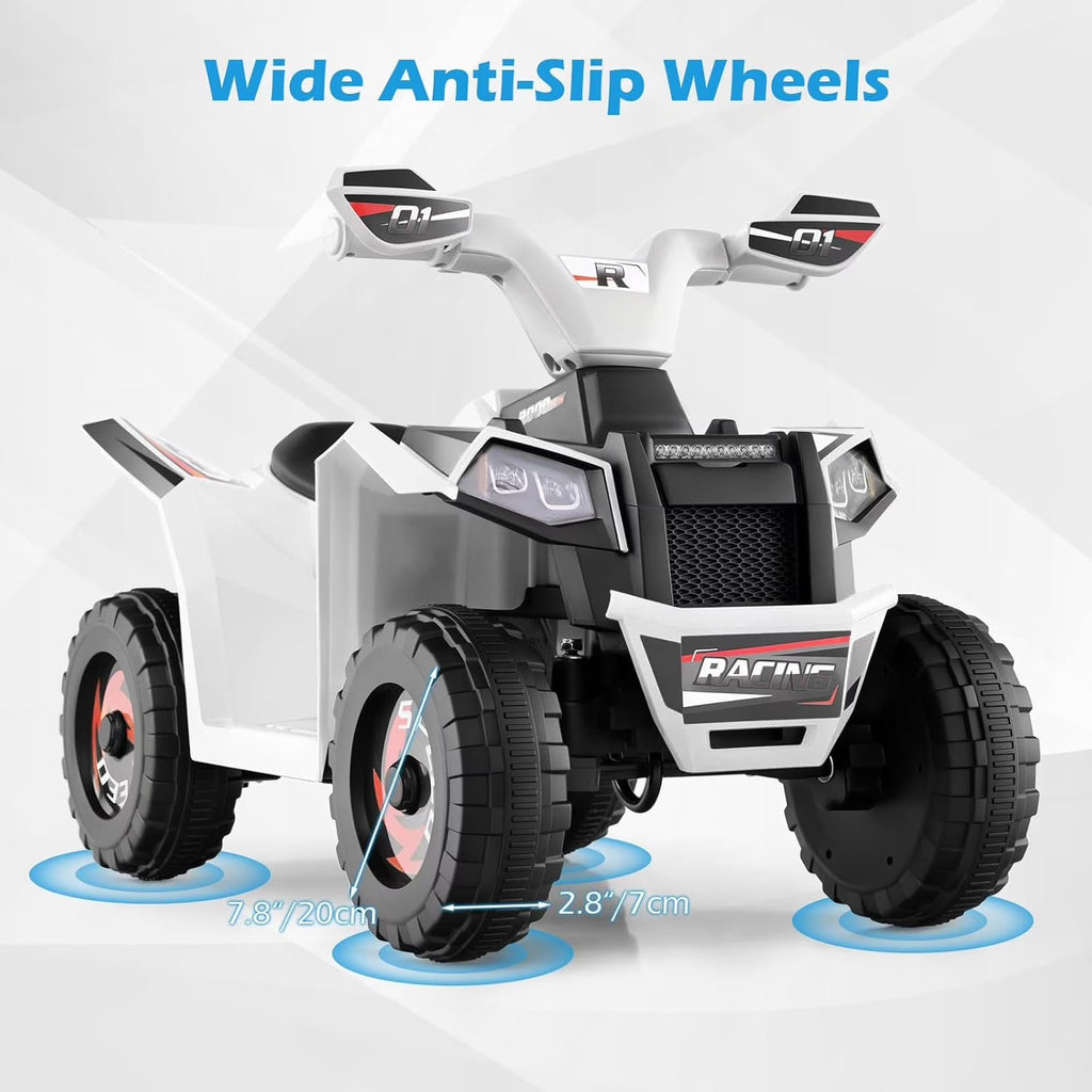 OLAKIDS 6V Kids ATV Ride On Toy with Removable Trailer and Wear Resistant Wheels