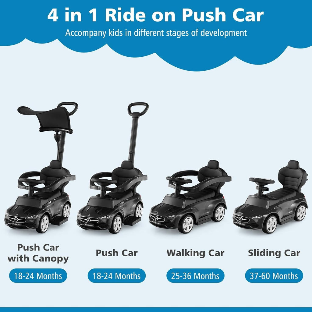 OLAKIDS Licensed Mercedes Benz Push Car for Toddlers, 3 in 1 Baby Stroller