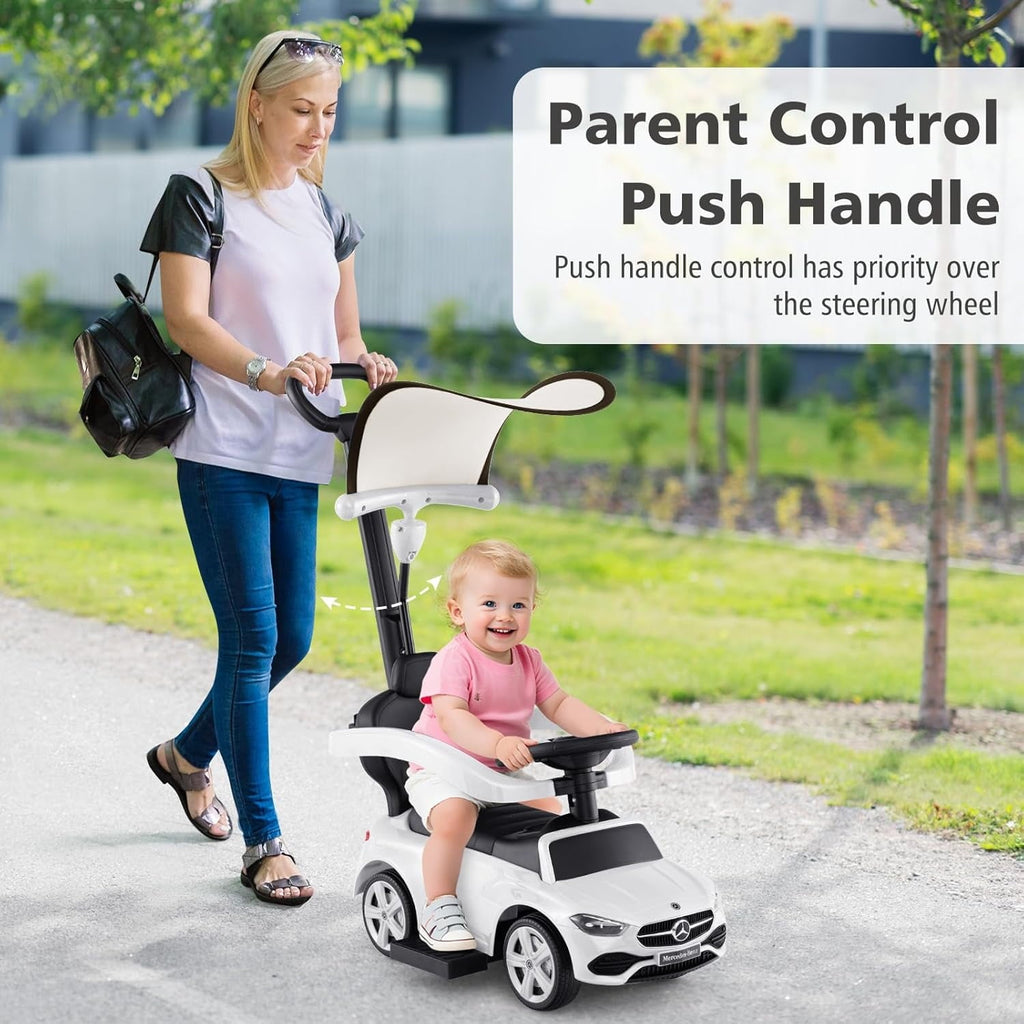 OLAKIDS Licensed Mercedes Benz Push Car for Toddlers, 3 in 1 Baby Stroller