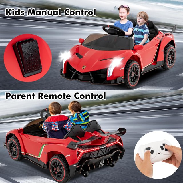 OLAKIDS 2 Seater Kids Ride on Car 12V 4WD Licensed Lamborghini Veneno