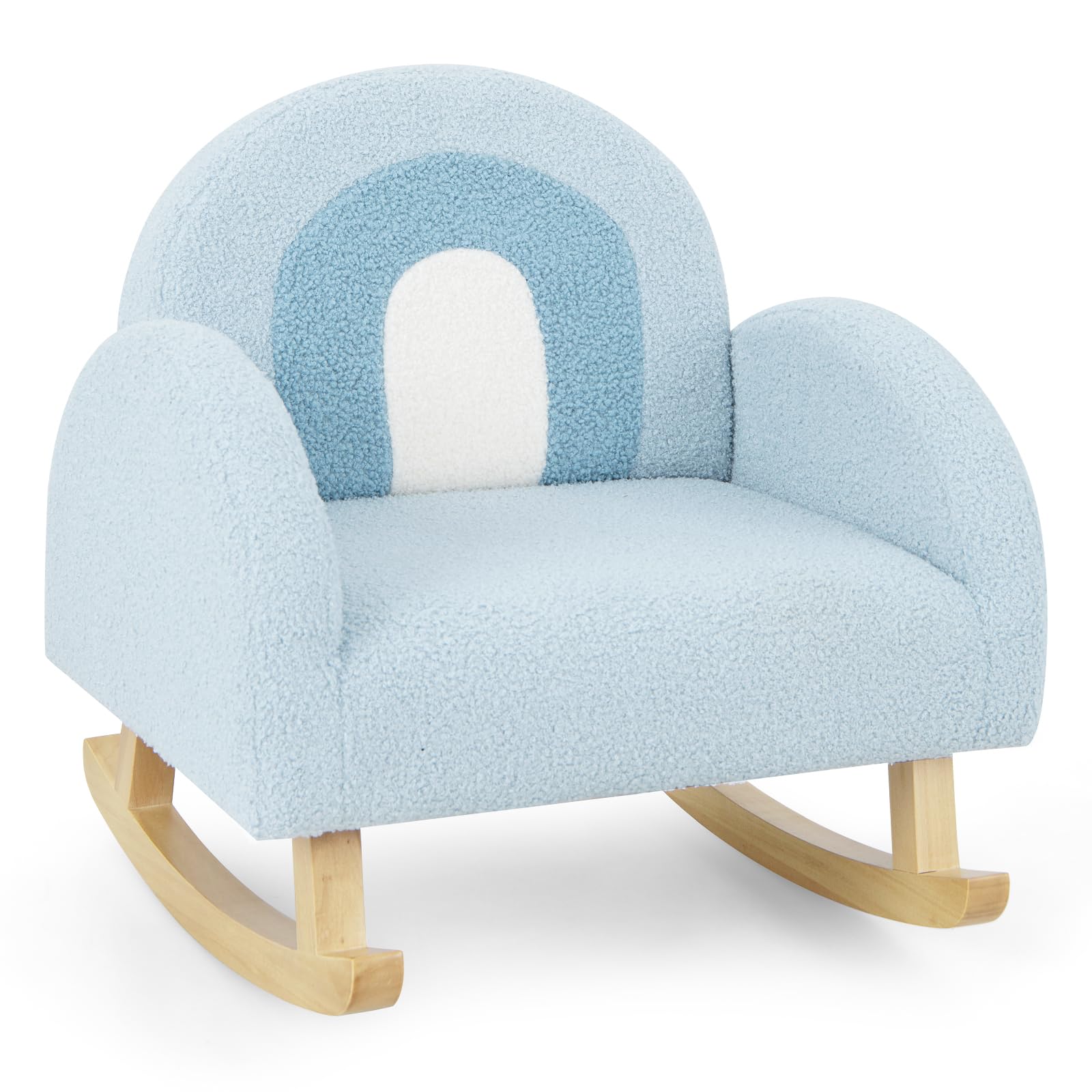 OLAKIDS Kids Sofa, Toddler Rocking Chair with Solid Wooden Frame, Anti-Tipping Design, Plush Fabric, Children Armchair