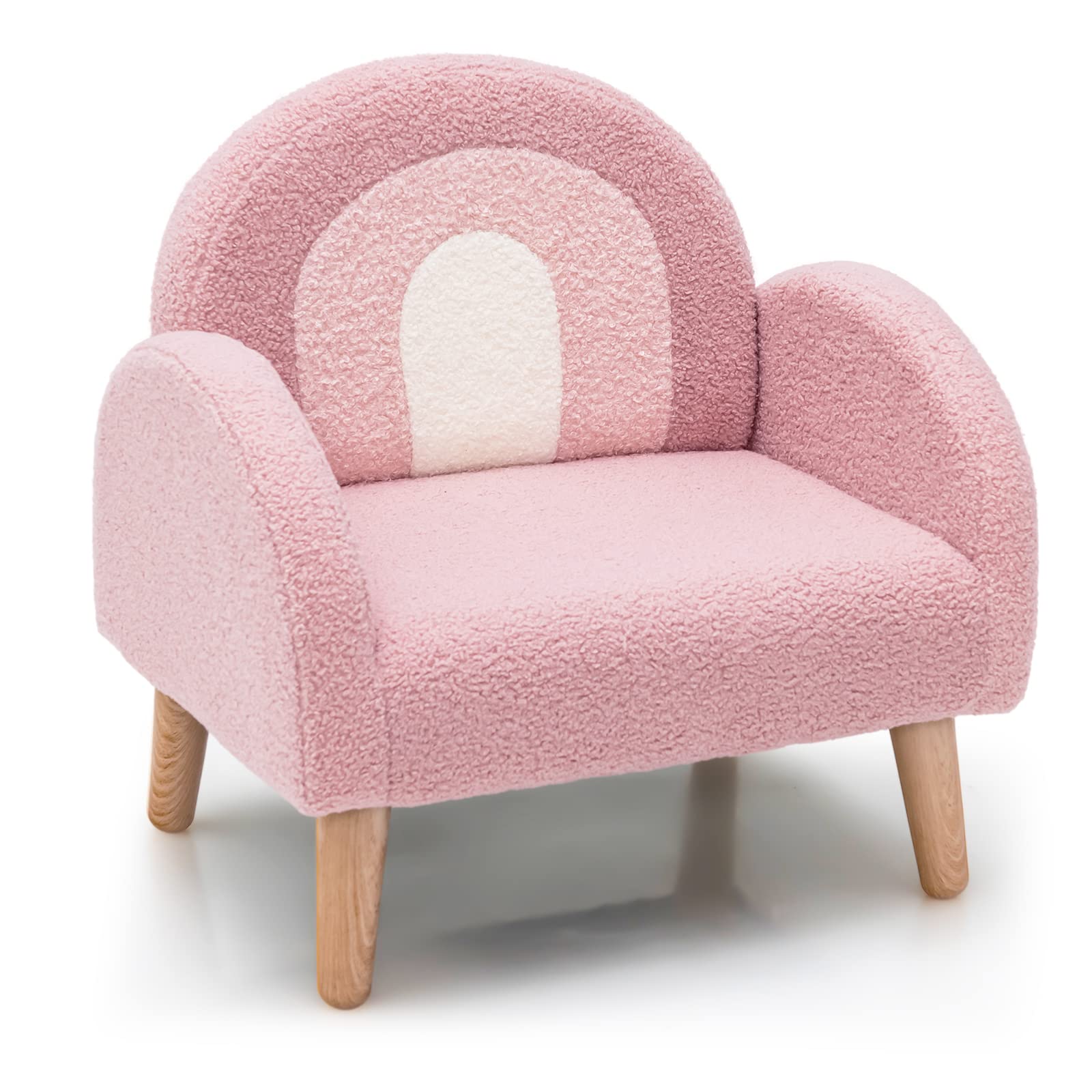 OLAKIDS Kids Sofa, Toddler Armchair with Solid Wooden Frame Anti-Tipping Design Plush Fabric