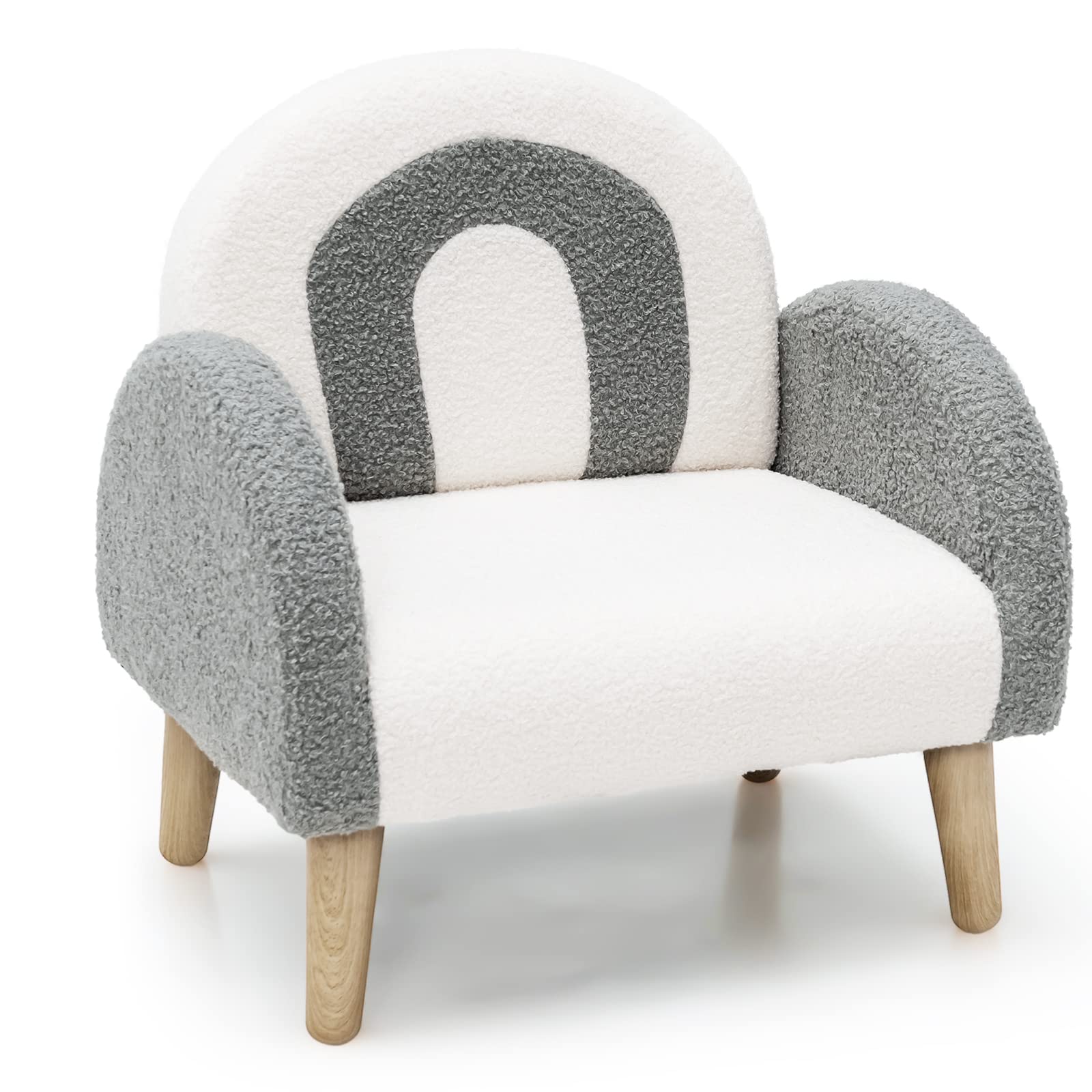 OLAKIDS Kids Sofa, Toddler Armchair with Solid Wooden Frame Anti-Tipping Design Plush Fabric