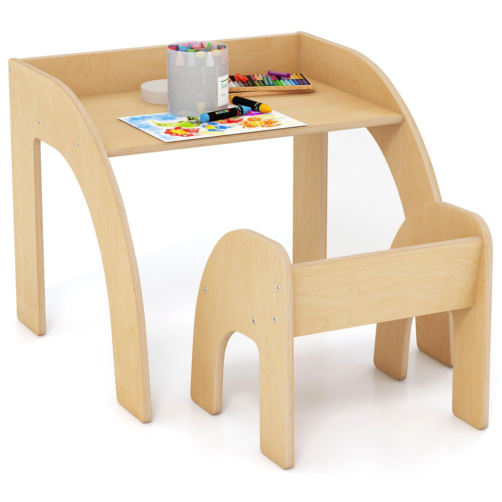 OLAKIDS Kids Table and Chair Set, Wooden Activity Table for Toddlers