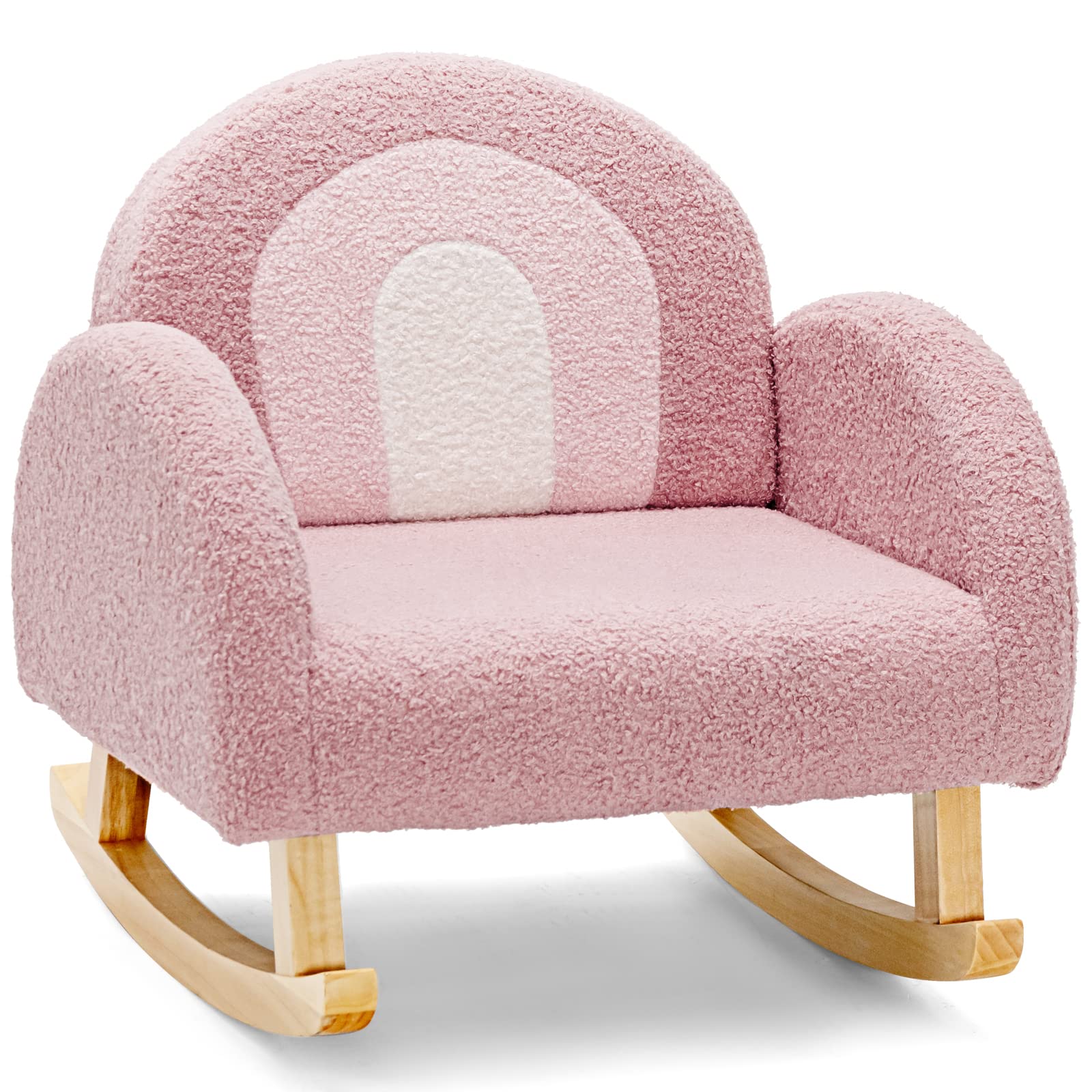 OLAKIDS Kids Sofa, Toddler Rocking Chair with Solid Wooden Frame, Anti-Tipping Design, Plush Fabric, Children Armchair OLAKIDS