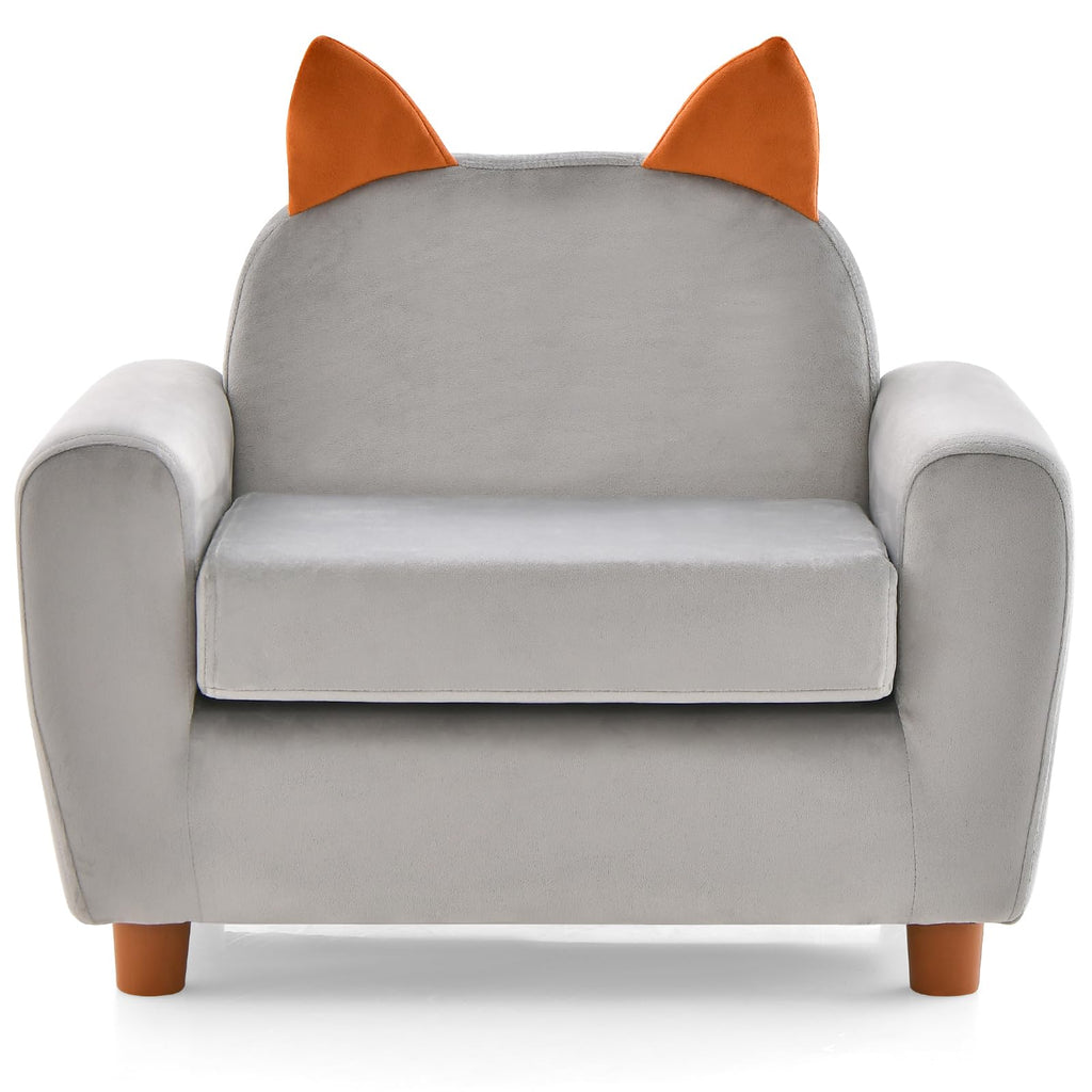 OLAKIDS Kids Sofa, Children Armrest Chair with Sturdy Wood Construction and Dutch Velvet