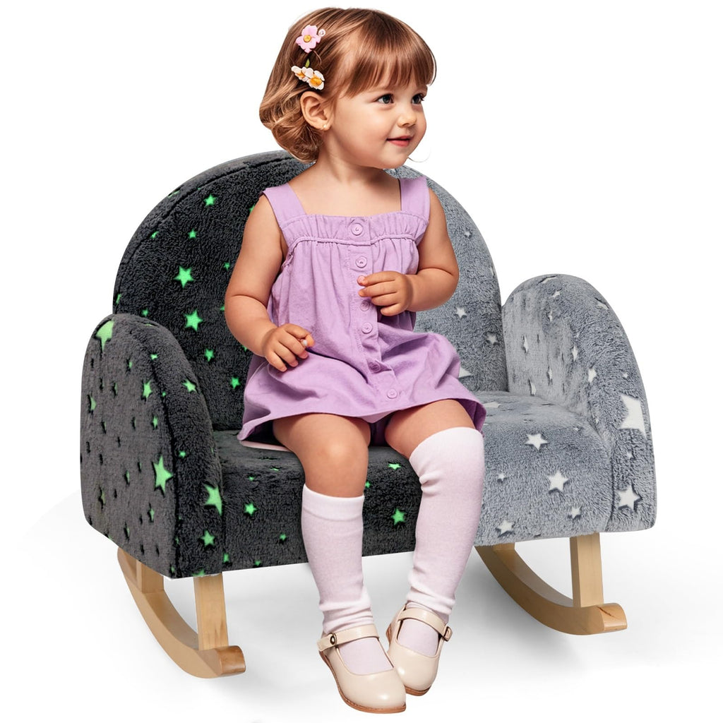 OLAKIDS Kids Sofa with Glow in The Dark, Toddler Rocking Chair
