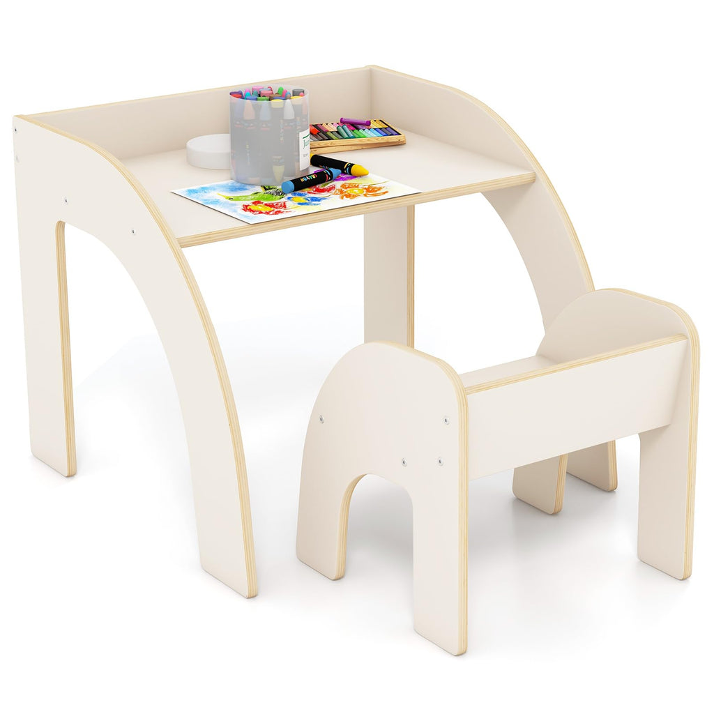 OLAKIDS Kids Table and Chair Set, Wooden Activity Table for Toddlers