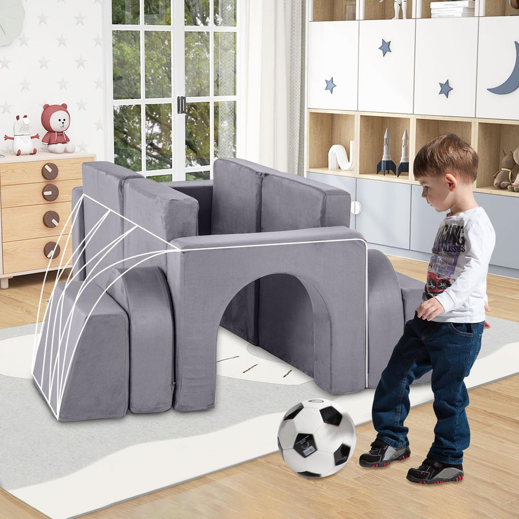 OLAKIDS Modular Kids Play Couch, 8 PCS Toddler Creative Sectional Fort Building Sofa
