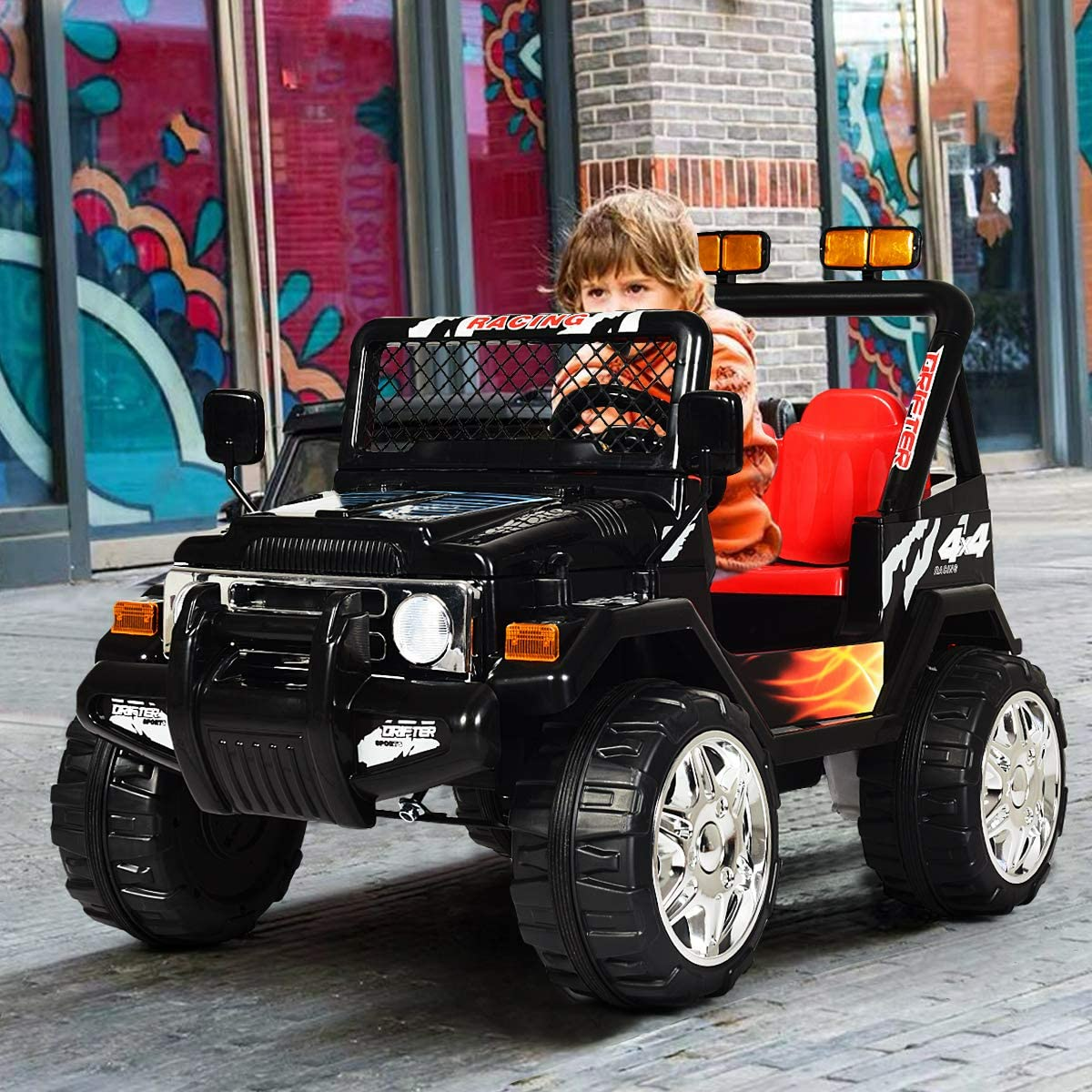 OLAKIDS Kids Ride on Car Truck with Remote Control,12V Battery Powered Electric Cars for Kids w/3 Speeds OLAKIDS