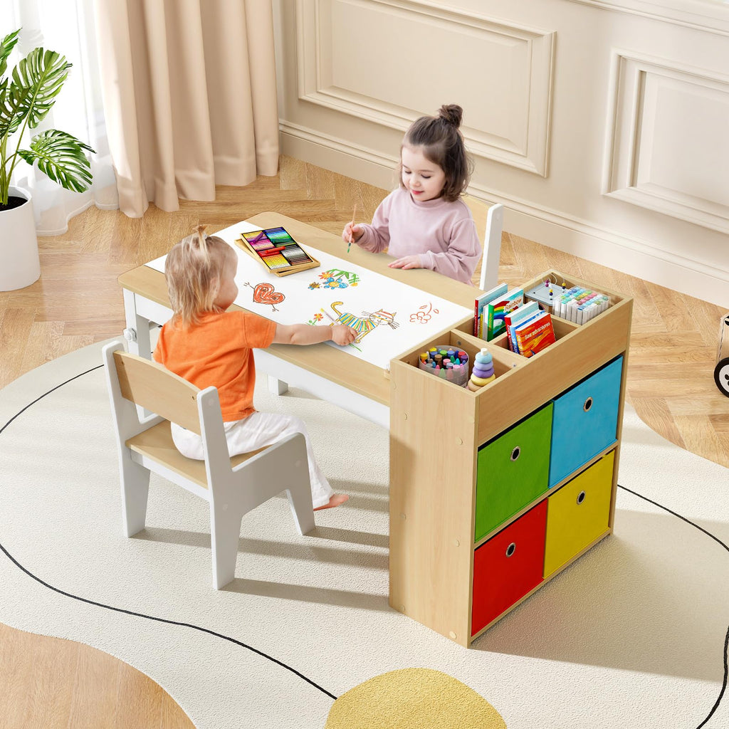 OLAKIDS Kids Table and Chair Set, Toddler Art Craft Play Wood Activity Desk
