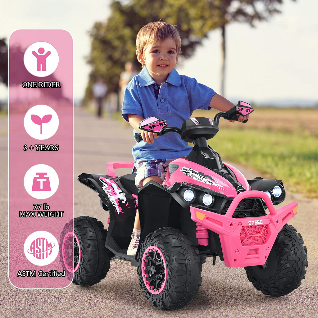 OLAKIDS Ride On ATV, 12V 4 Wheeler Battery Powered Toy Car for Toddlers OLAKIDS