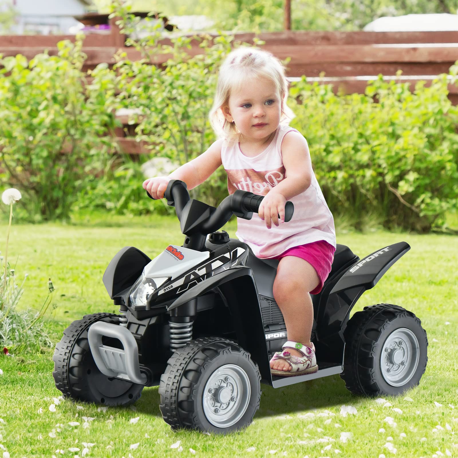 OLAKIDS Kids Ride on ATV, 6V Electric Vehicle for Toddlers, 4 Wheeler Battery Powered Motorized Quad Toy Car