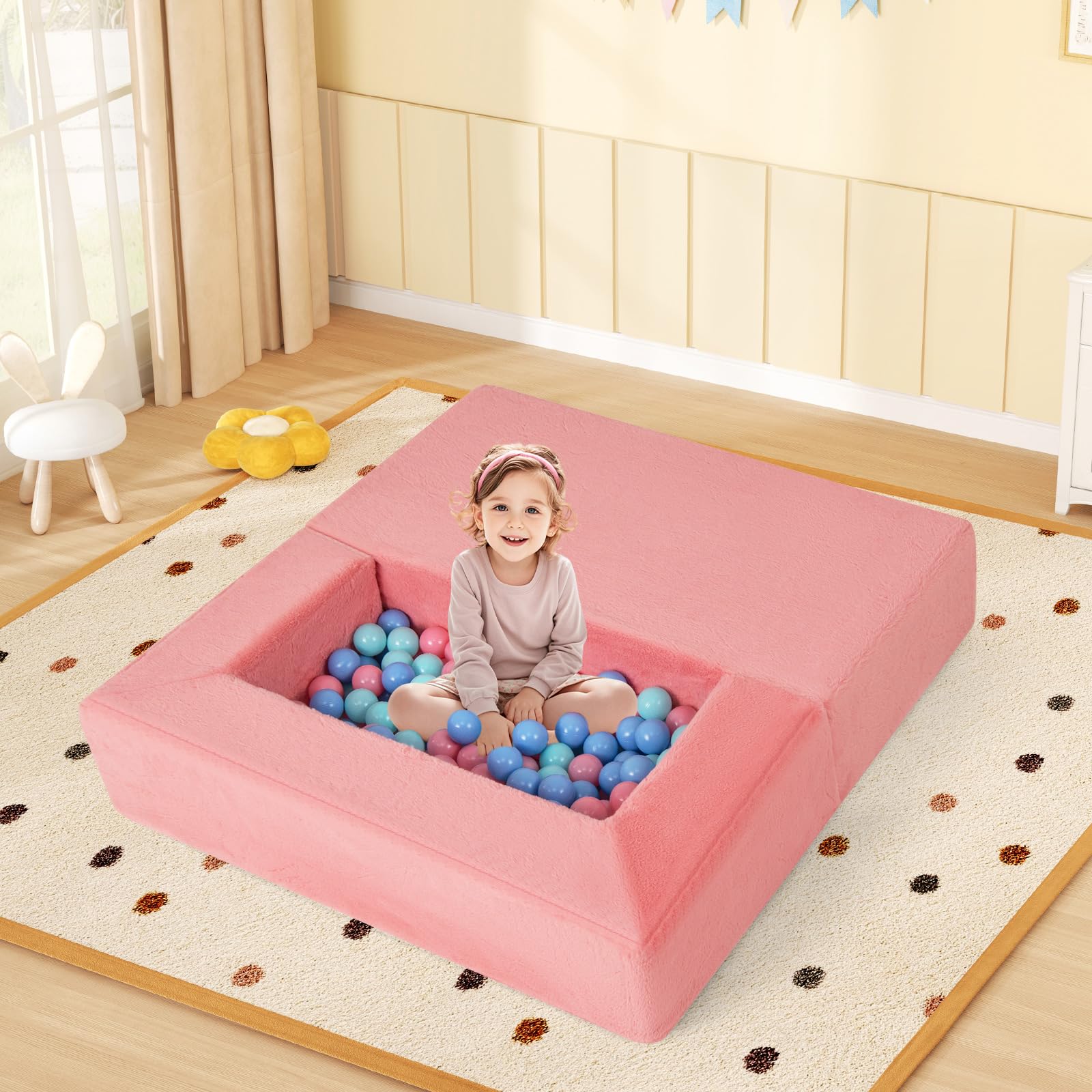 OLAKIDS Modular Kids Play Couch, Toddler Sectional Fort Building Sofa