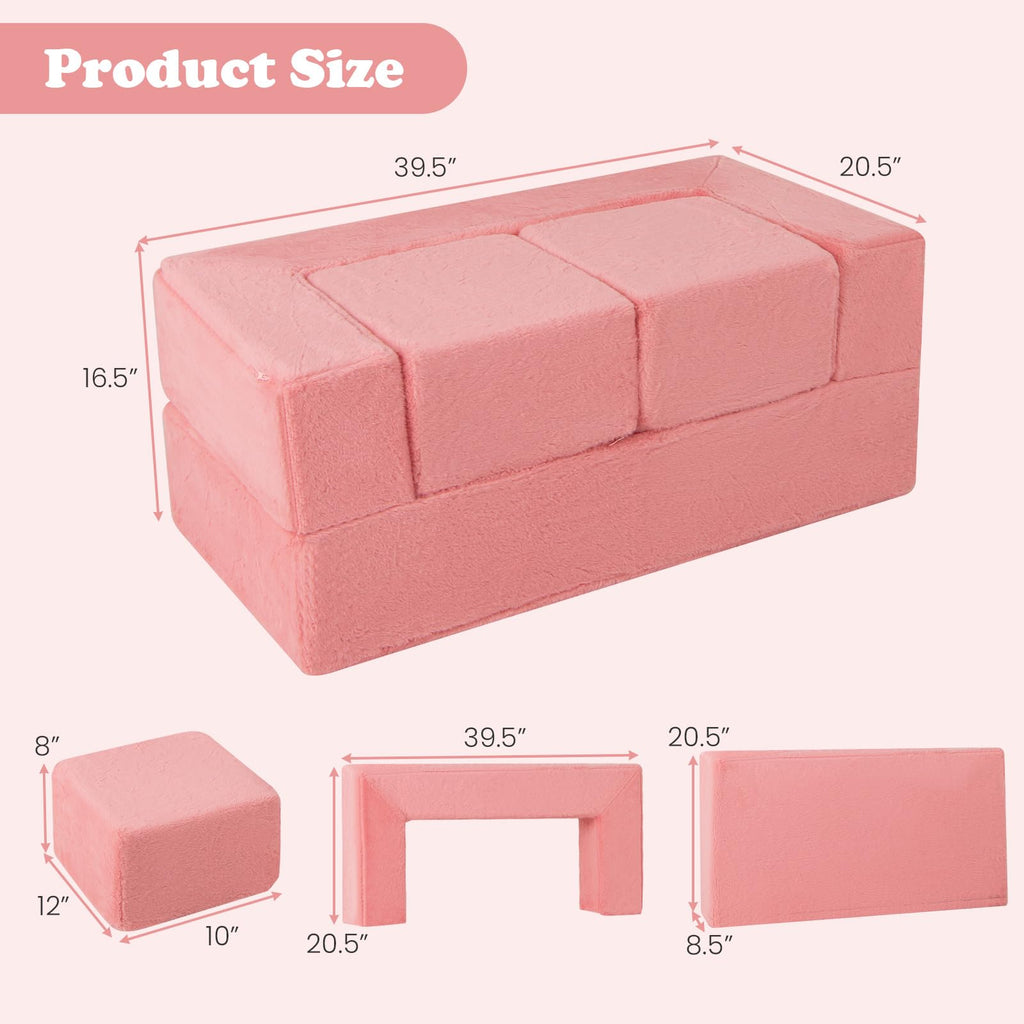 OLAKIDS Modular Kids Play Couch, Toddler Sectional Fort Building Sofa