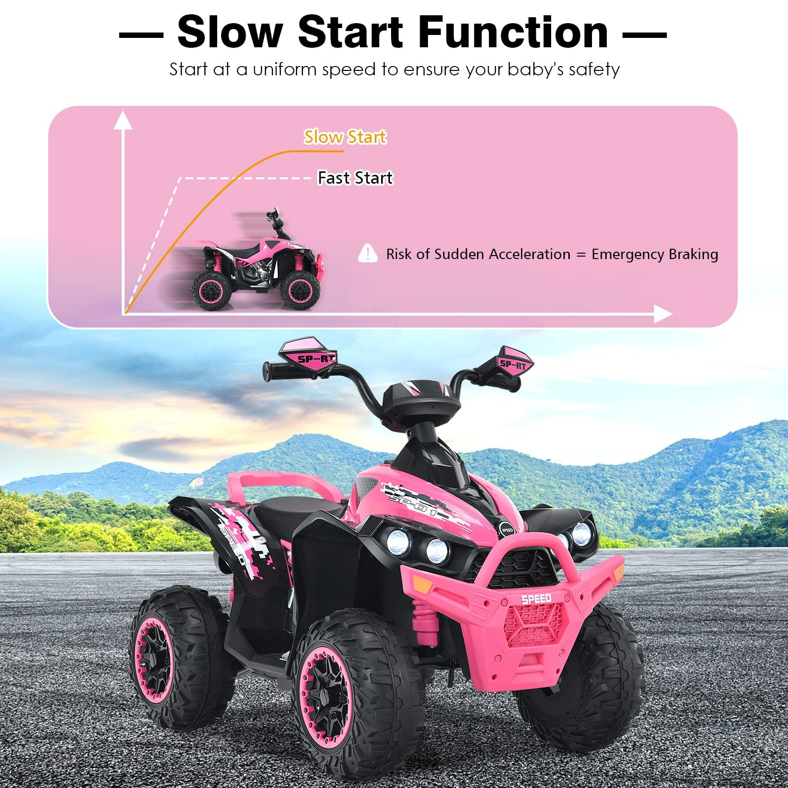 OLAKIDS Ride On ATV, 12V 4 Wheeler Battery Powered Toy Car for Toddlers OLAKIDS
